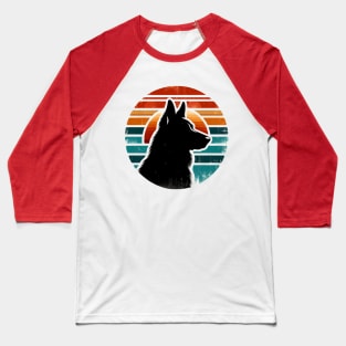 German Shepherd Dog Vintage Distressed Sunset Baseball T-Shirt